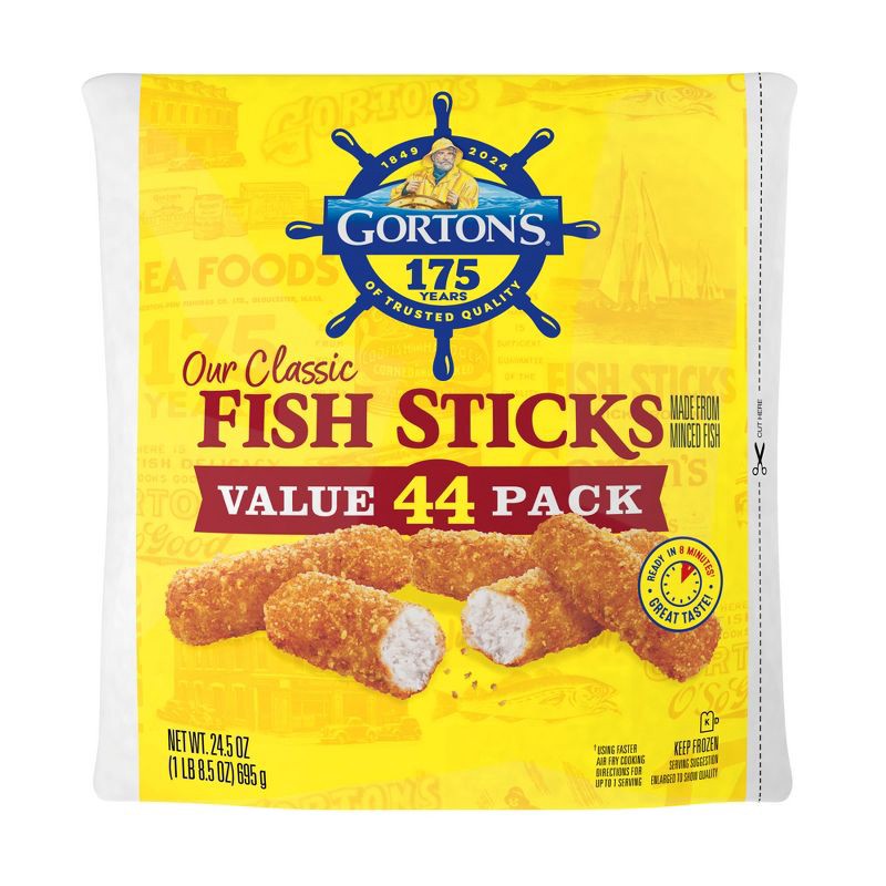 slide 9 of 9, Gorton's Breaded Minced Fish Sticks - Frozen - 24.5oz/44ct, 24.5 oz, 44 ct