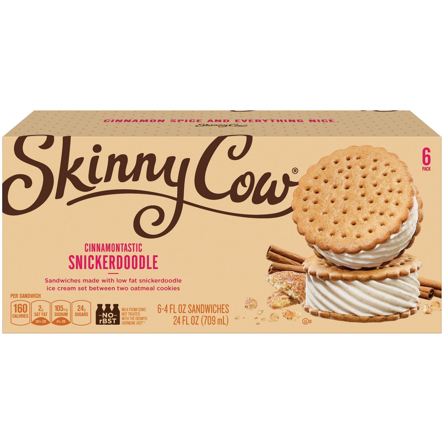 slide 3 of 7, Skinny Cow Limited Edition Ice Cream Sandwich, 6 ct; 4 fl oz