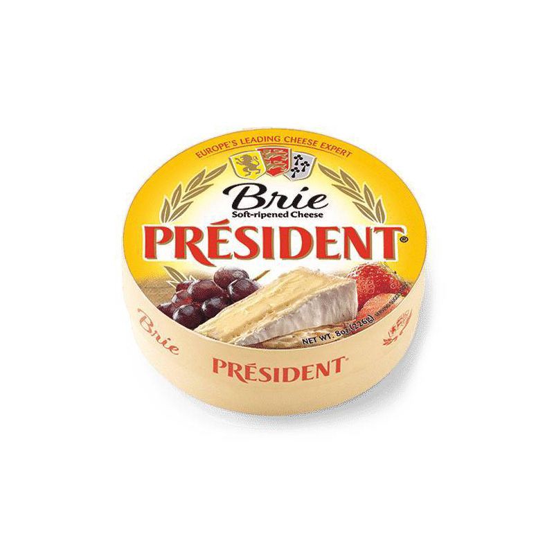 slide 1 of 5, Presidente President Brie Cheese Wheel - 8oz, 8 oz