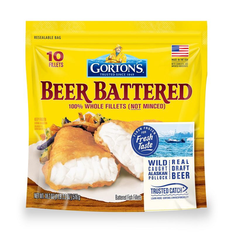 slide 1 of 6, Gorton's Beer Battered Fish Fillets - Frozen - 18.2oz, 18.2 oz