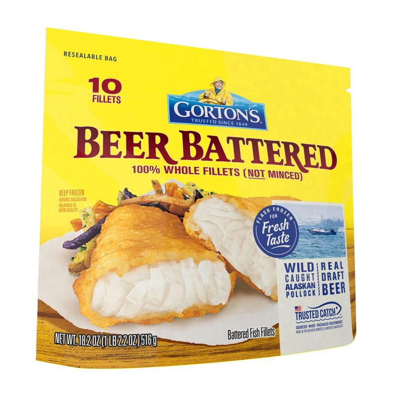 slide 1 of 8, Gorton's Beer Battered Fish Fillets - Frozen - 18.2oz, 18.2 oz