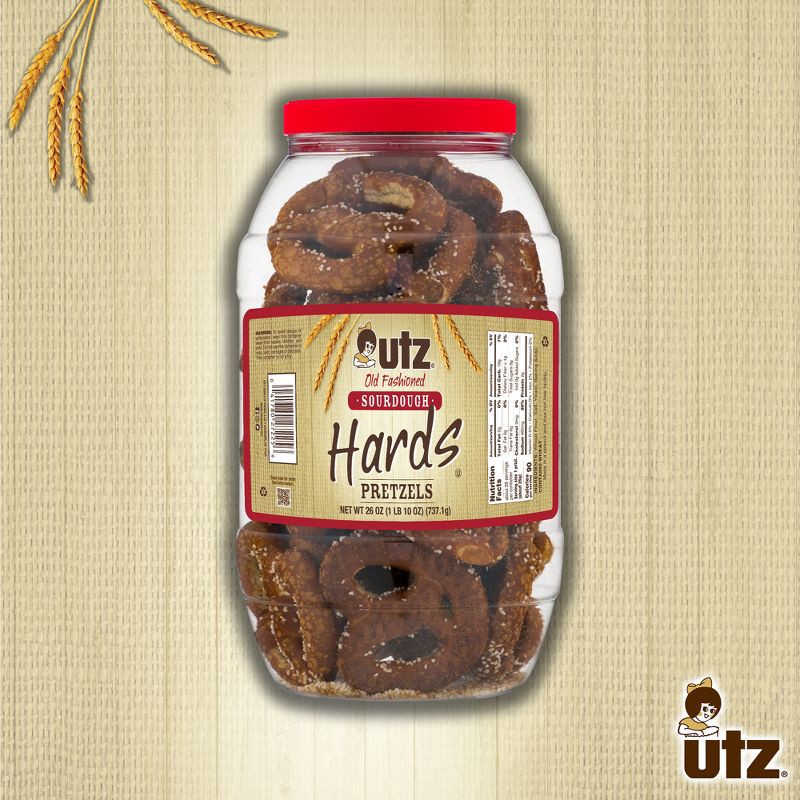 slide 3 of 7, Utz Old Fashioned Sourdough Hard Pretzels Barrel - 26oz, 28 oz