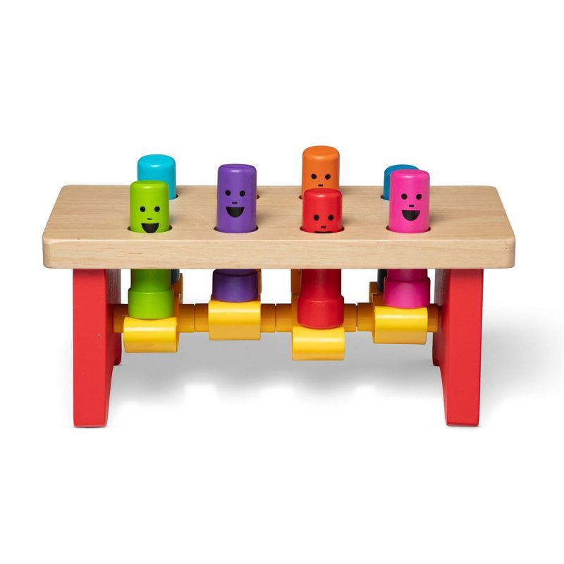 slide 1 of 9, Melissa & Doug Deluxe Pounding Bench Wooden Toy With Mallet, 1 ct
