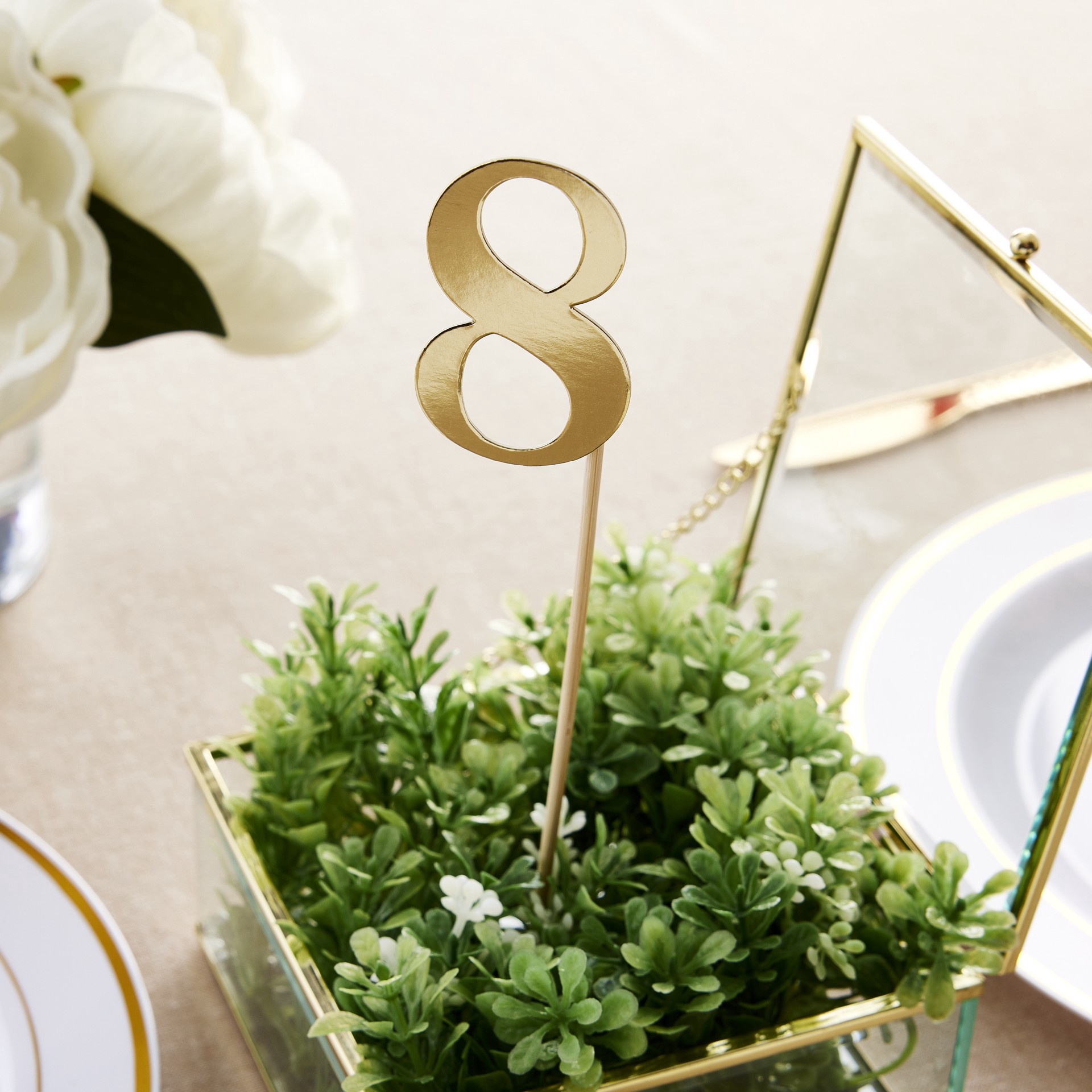 slide 6 of 6, 1-12 Gold Table Numbers By Celebrate It, 9 in