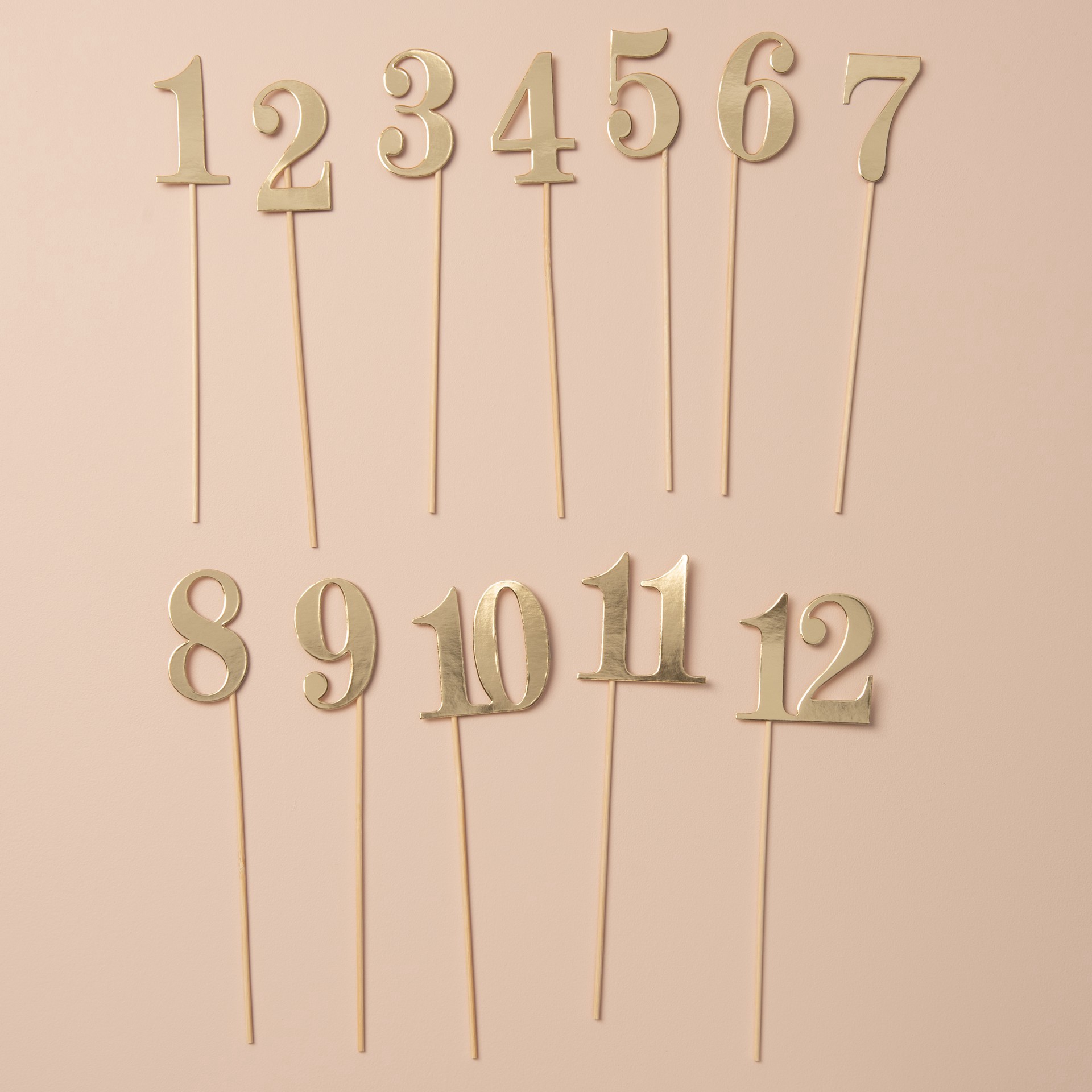 slide 3 of 6, 1-12 Gold Table Numbers By Celebrate It, 9 in