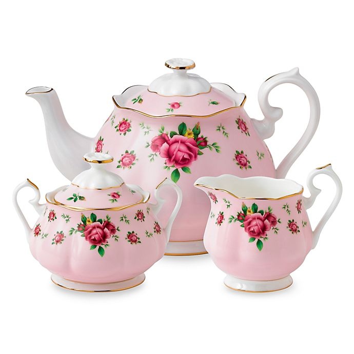 slide 1 of 1, Royal Albert New Country Roses Tea Set - Pink, 3 ct