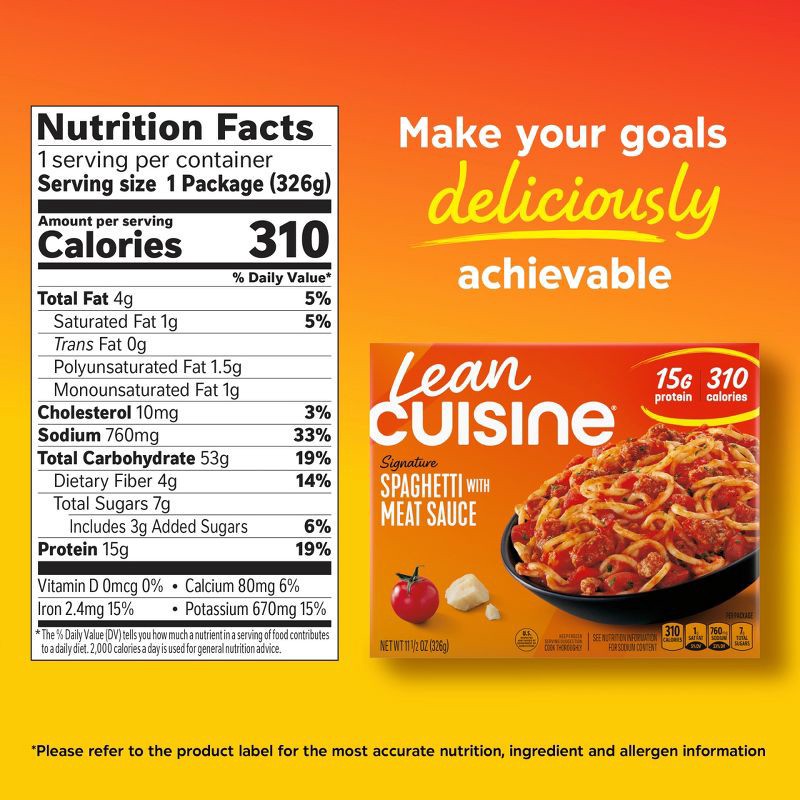 slide 6 of 7, Lean Cuisine Protein Kick Spaghetti with Meat Sauce Frozen Meal - 11.5oz, 11.5 oz