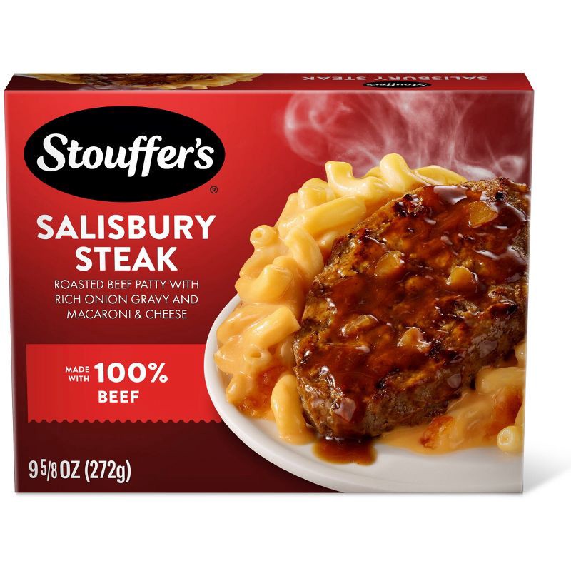 slide 1 of 8, Stouffer's Salisbury Steak with Mac and Cheese Dinner Frozen Meal - 9.625oz, 9.625 oz
