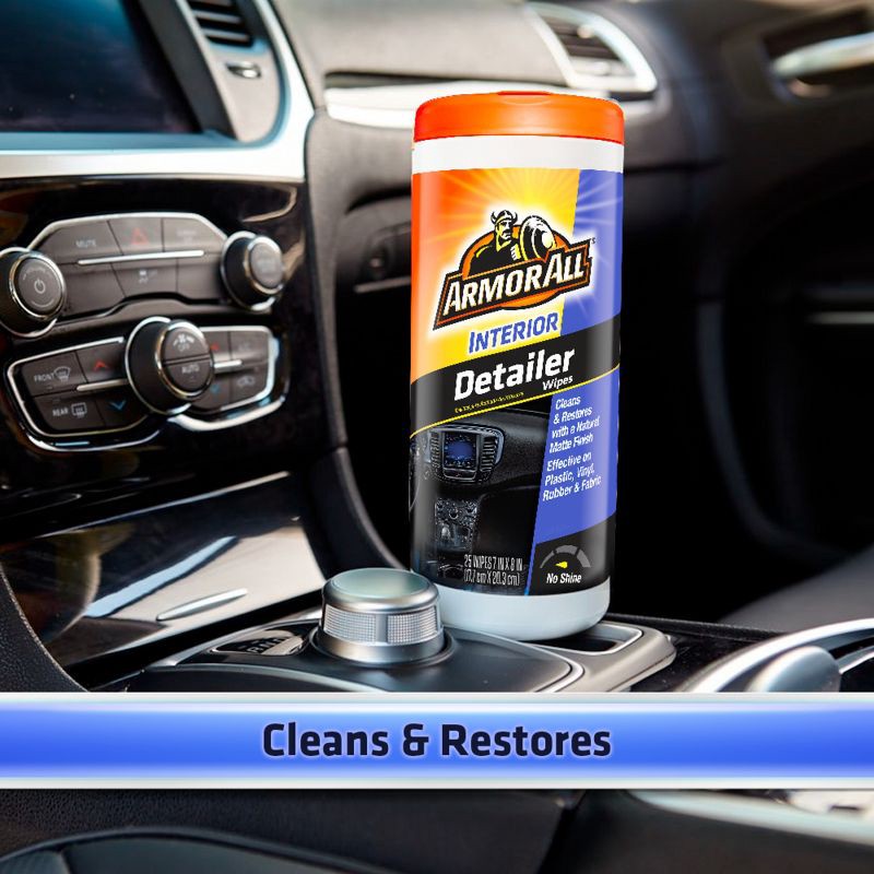 slide 4 of 7, Armor All 25ct Interior Detailer Wipes Automotive Wash, 25 ct