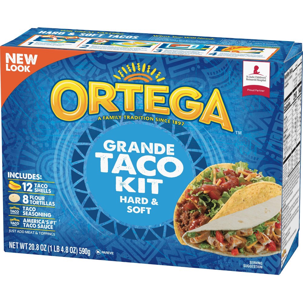 slide 4 of 4, Ortega Hard & Soft Taco Grande Dinner Kit - 20.8oz, 20.8 oz