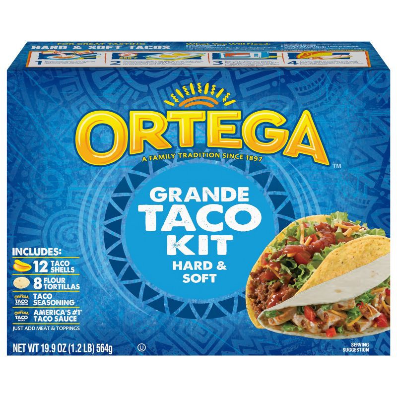 slide 1 of 1, Ortega Hard & Soft Taco Grande Dinner Kit - 20.8oz, 20.8 oz