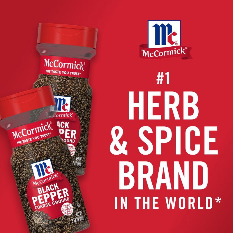 slide 9 of 22, McCormick Coarse Ground Black Pepper - 3.12 oz, 3.12 oz