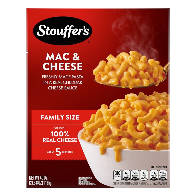 slide 6 of 10, Stouffer's Mac and Cheese Family Size Frozen Meal - 40oz, 40 oz