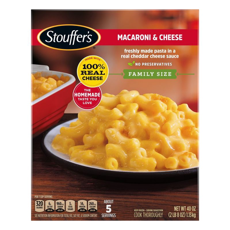 slide 7 of 10, Stouffer's Mac and Cheese Family Size Frozen Meal - 40oz, 40 oz