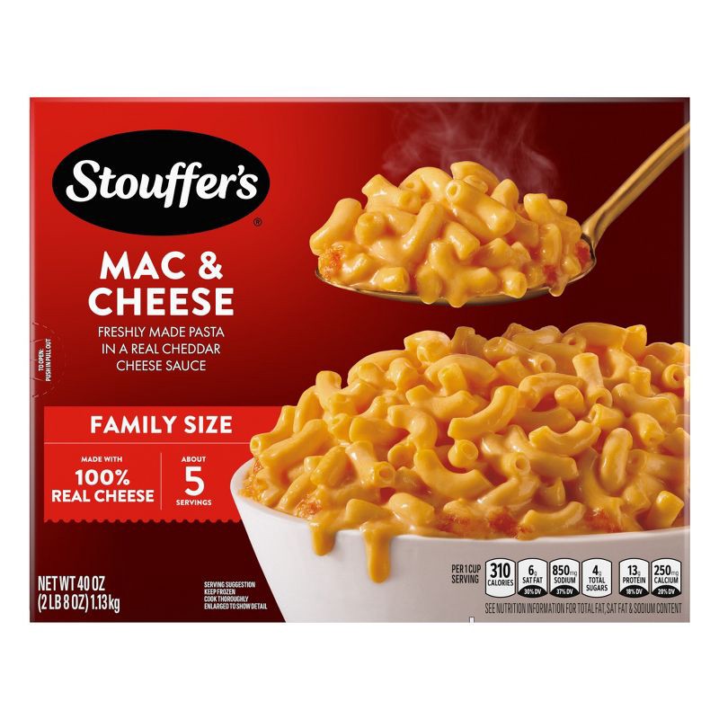 slide 1 of 10, Stouffer's Mac and Cheese Family Size Frozen Meal - 40oz, 40 oz