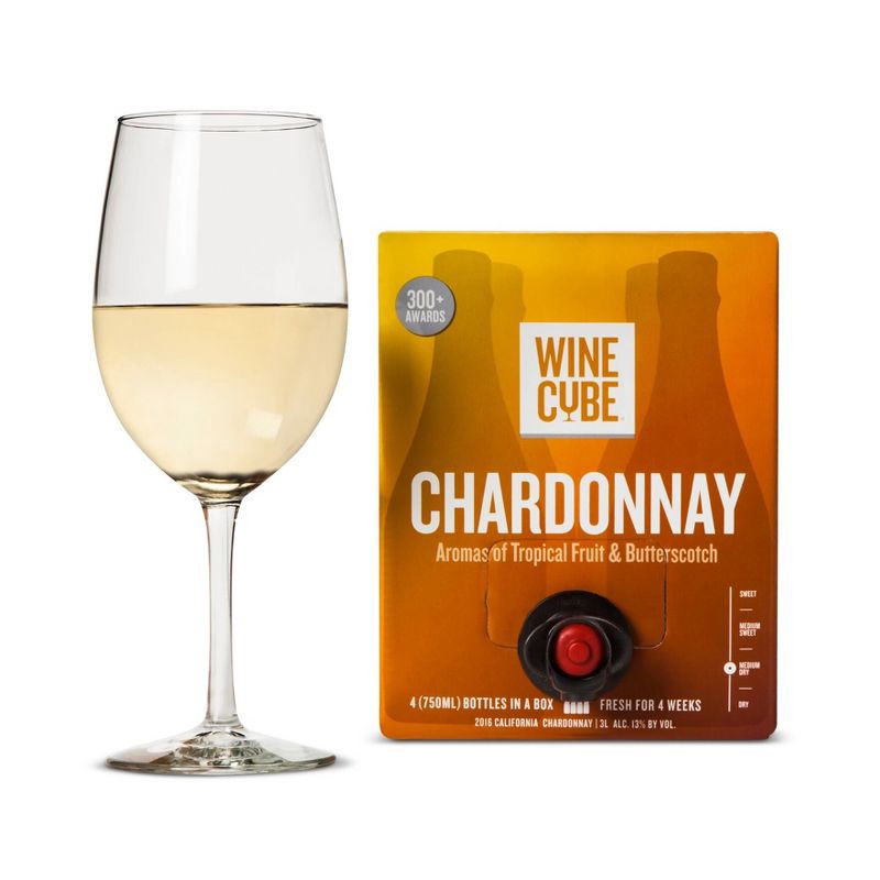 slide 2 of 5, Chardonnay White Wine - 3L Box - Wine Cube™, 3 liter