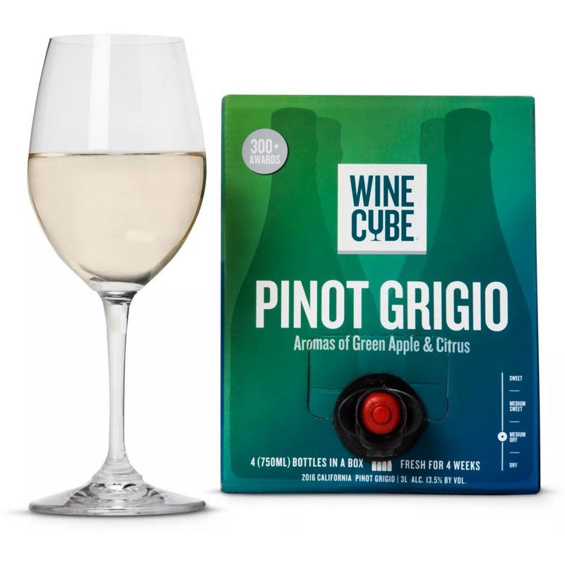 slide 2 of 5, Pinot Grigio White Wine- 3L Box - Wine Cube™, 3 liter