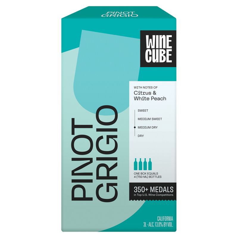 slide 2 of 5, Pinot Grigio White Wine- 3L Box - Wine Cube™, 3 liter