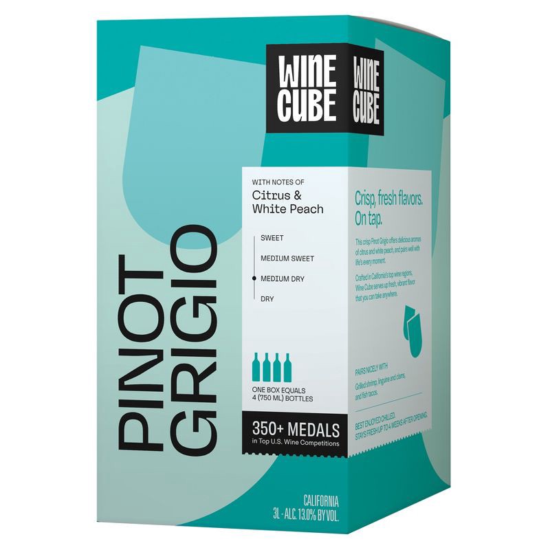 slide 1 of 5, Pinot Grigio White Wine- 3L Box - Wine Cube™, 3 liter