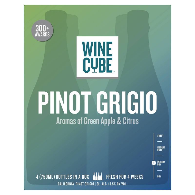 slide 4 of 5, Pinot Grigio White Wine- 3L Box - Wine Cube™, 3 liter