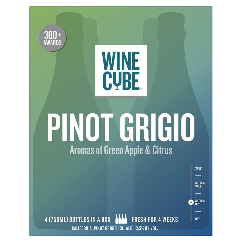 slide 4 of 5, Pinot Grigio White Wine- 3L Box - Wine Cube™, 3 liter