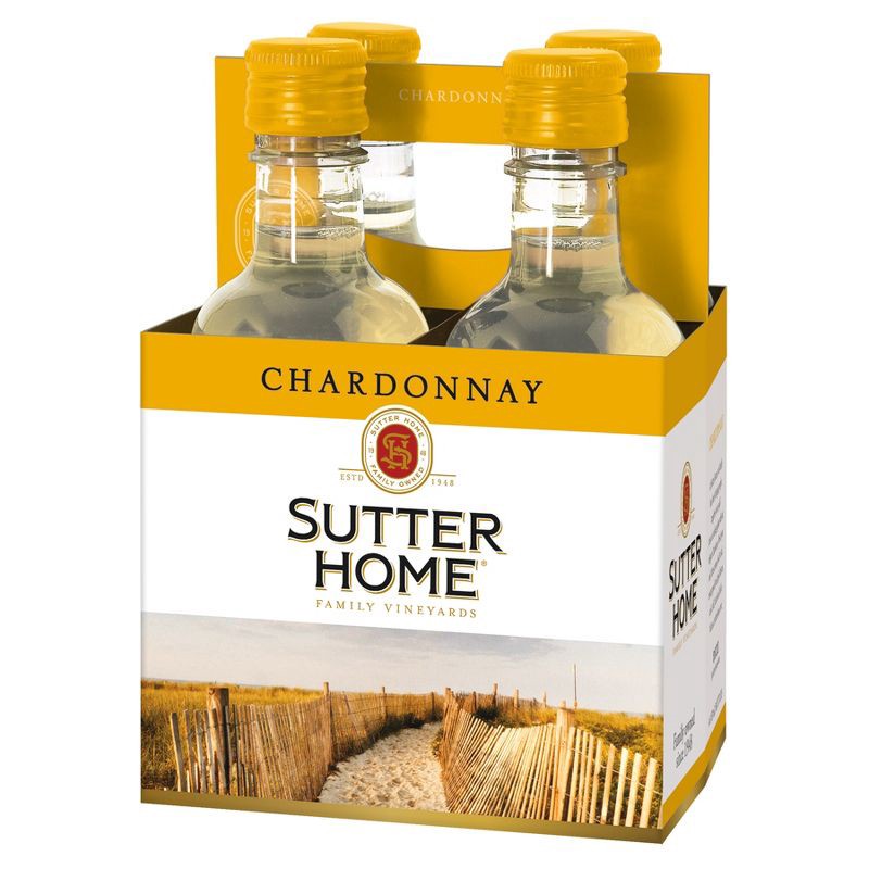 slide 1 of 7, Sutter Home Chardonnay White Wine - 4pk/187ml Bottles, 4 ct; 187 ml