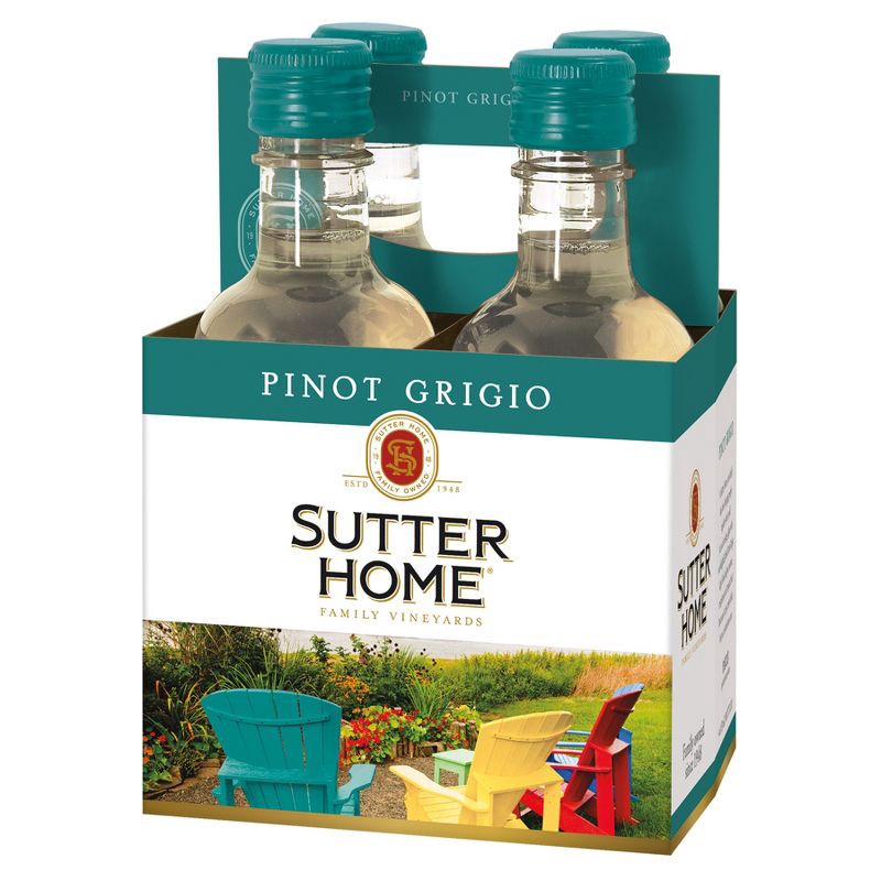 slide 1 of 7, Sutter Home Pinot Grigio White Wine - 4pk/187ml Bottles, 4 ct; 187 ml