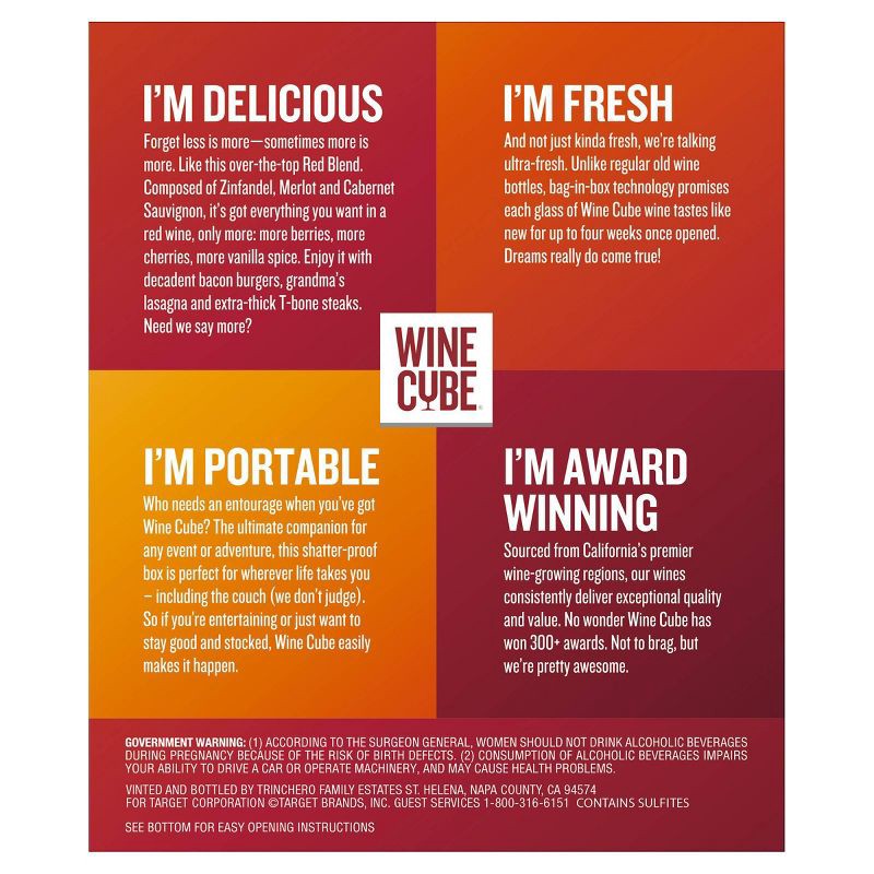 slide 3 of 5, Red Blend Red Wine - 3L Box - Wine Cube™, 3 liter