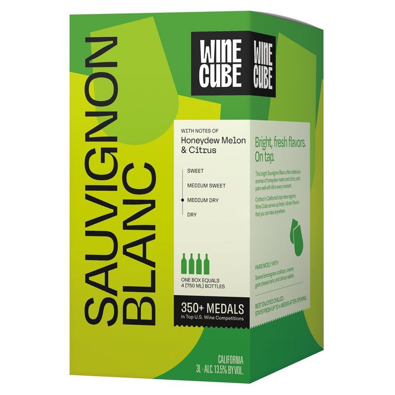 slide 1 of 5, Sauvignon Blanc White Wine - 3L Box - Wine Cube™, 3 liter
