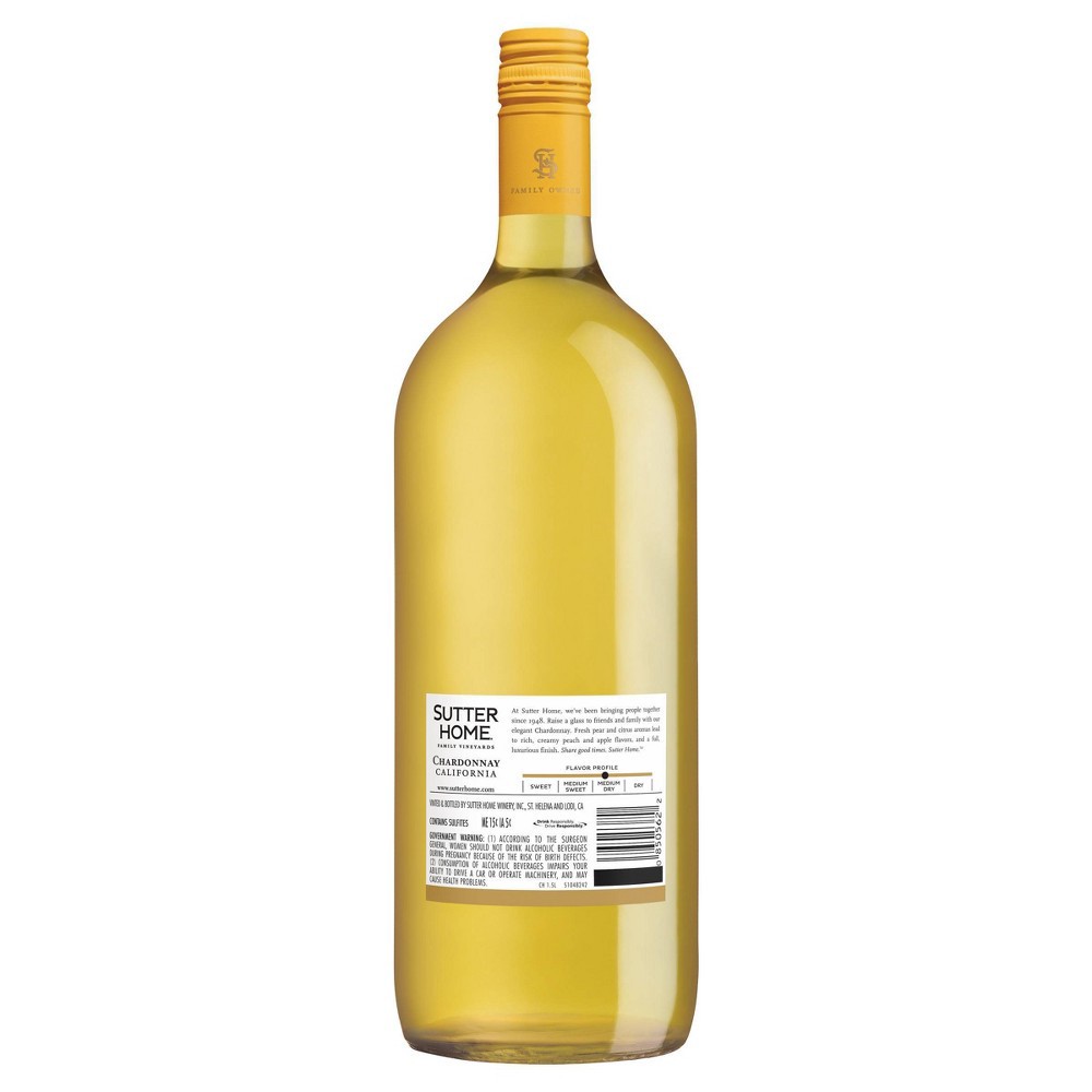 slide 3 of 3, Sutter Home Chardonnay White Wine Bottle, 1.5 liter