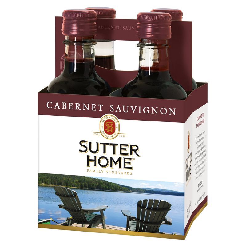 slide 1 of 6, Sutter Home Cabernet Sauvignon Red Wine - 4pk/187ml Bottles, 4 ct; 187 ml