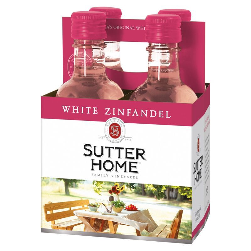 slide 1 of 7, Sutter Home White Zinfandel Wine - 4pk/187ml Bottles, 4 ct; 187 ml