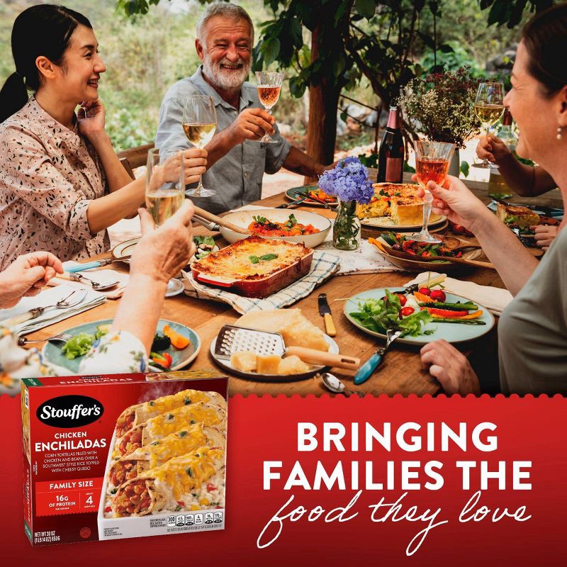 slide 5 of 8, Stouffer's Chicken Enchiladas Frozen Family Meal - 30oz​, 30 oz