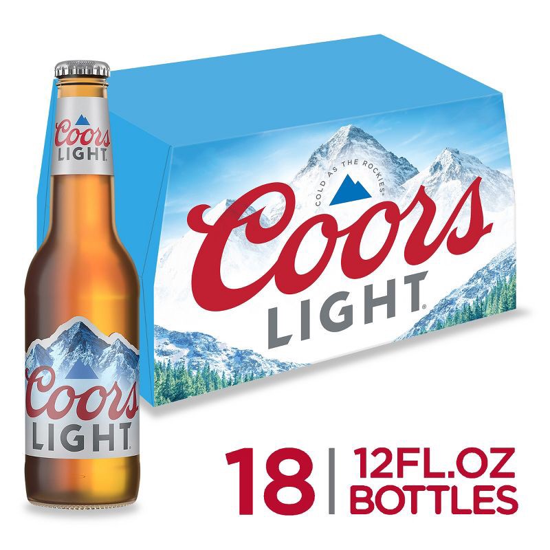 slide 1 of 7, Coors Light Beer - 18pk/12 fl oz Bottles, 18 ct; 12 fl oz