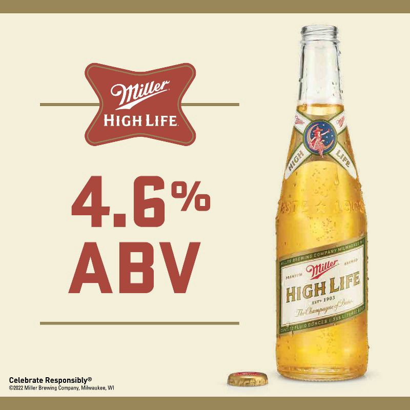 slide 2 of 8, Miller High Life Beer - 12pk/12 fl oz Bottles, 12 ct; 12 fl oz