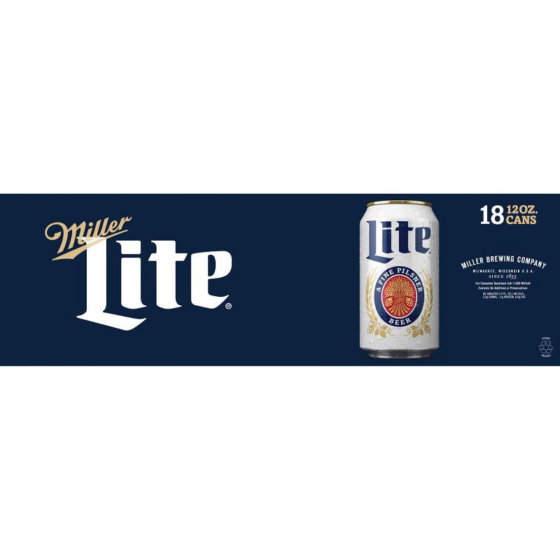 slide 9 of 9, Miller Lite Beer - 18pk/12 fl oz Cans, 18 ct; 12 fl oz