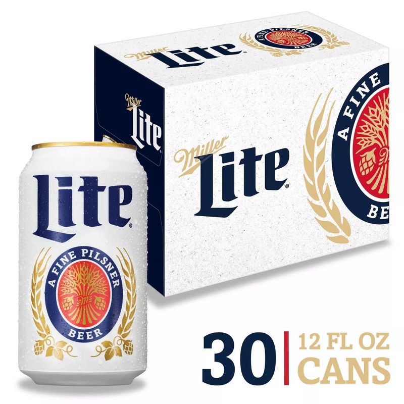 slide 1 of 9, Miller Lite Beer - 30pk/12 fl oz Cans, 30 ct; 12 fl oz