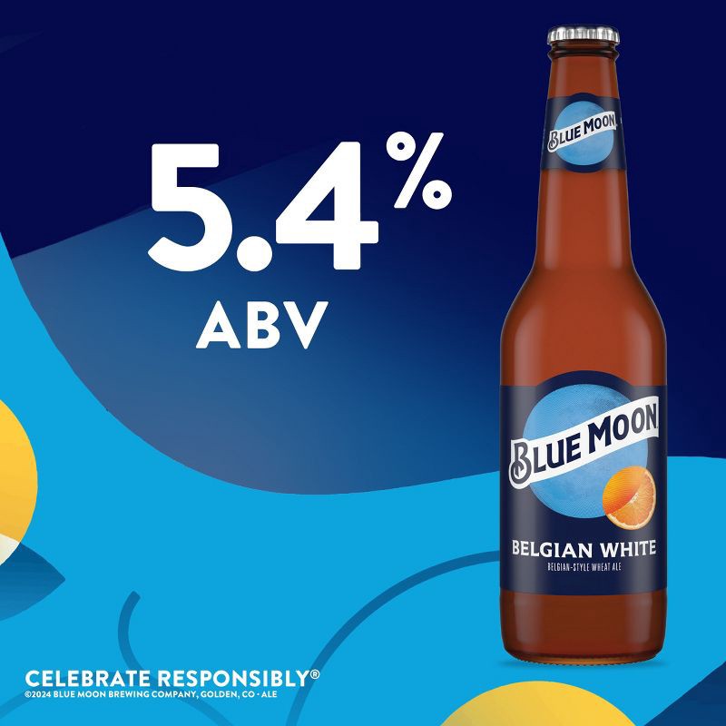 slide 2 of 8, Blue Moon Belgian White Wheat Ale Beer - 12pk/12 fl oz Bottles, 12 ct; 12 fl oz