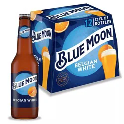 Blue Moon Belgian White Wheat Ale Beer - 12pk/12 fl oz Bottles