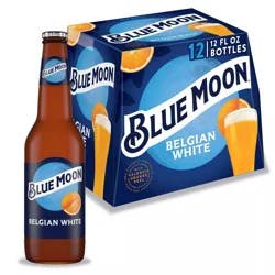 Blue Moon Belgian White Wheat Ale Beer - 12pk/12 fl oz Bottles