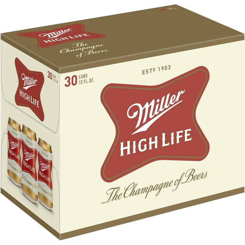 slide 1 of 8, Miller High Life Beer - 30pk/12 fl oz Cans, 30 ct; 12 fl oz