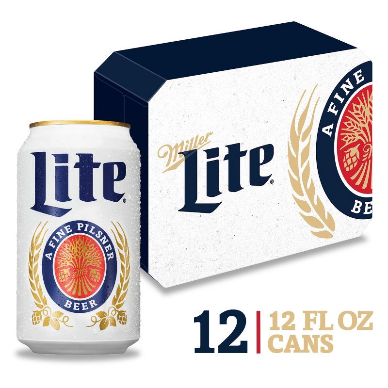 slide 1 of 9, Miller Lite Beer - 12pk/12 fl oz Cans, 12 ct; 12 fl oz