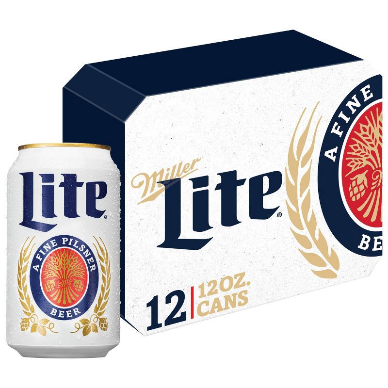 slide 1 of 9, Miller Lite Beer - 12pk/12 fl oz Cans, 12 ct; 12 fl oz