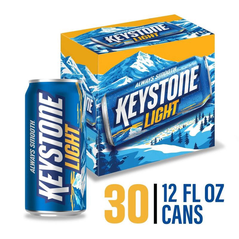 slide 1 of 7, Keystone Light Beer - 30pk/12 fl oz Cans, 30 ct; 12 fl oz