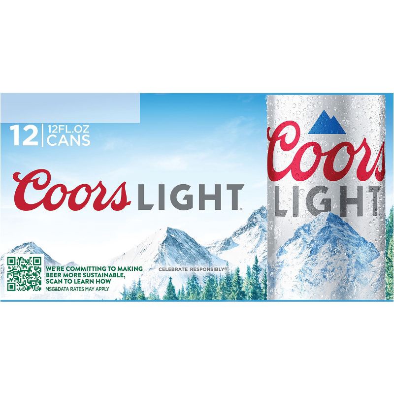 slide 8 of 10, Coors Light Beer - 12pk/12 fl oz Cans, 12 ct; 12 fl oz