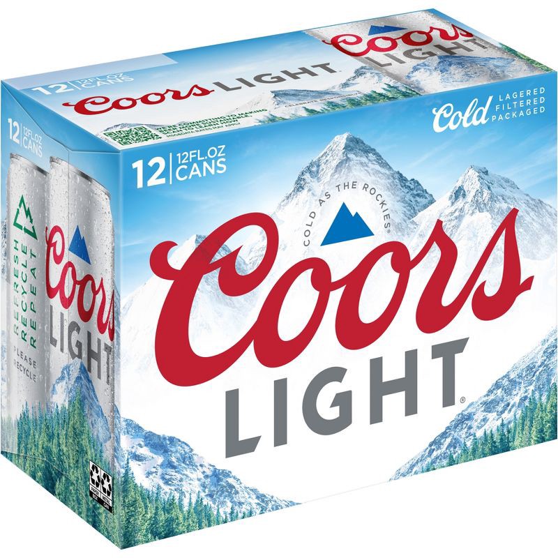 slide 10 of 10, Coors Light Beer - 12pk/12 fl oz Cans, 12 ct; 12 fl oz