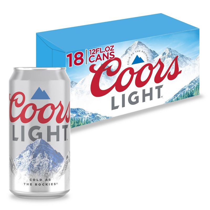 slide 1 of 10, Coors Light Beer - 18pk/12 fl oz Cans, 18 ct; 12 fl oz