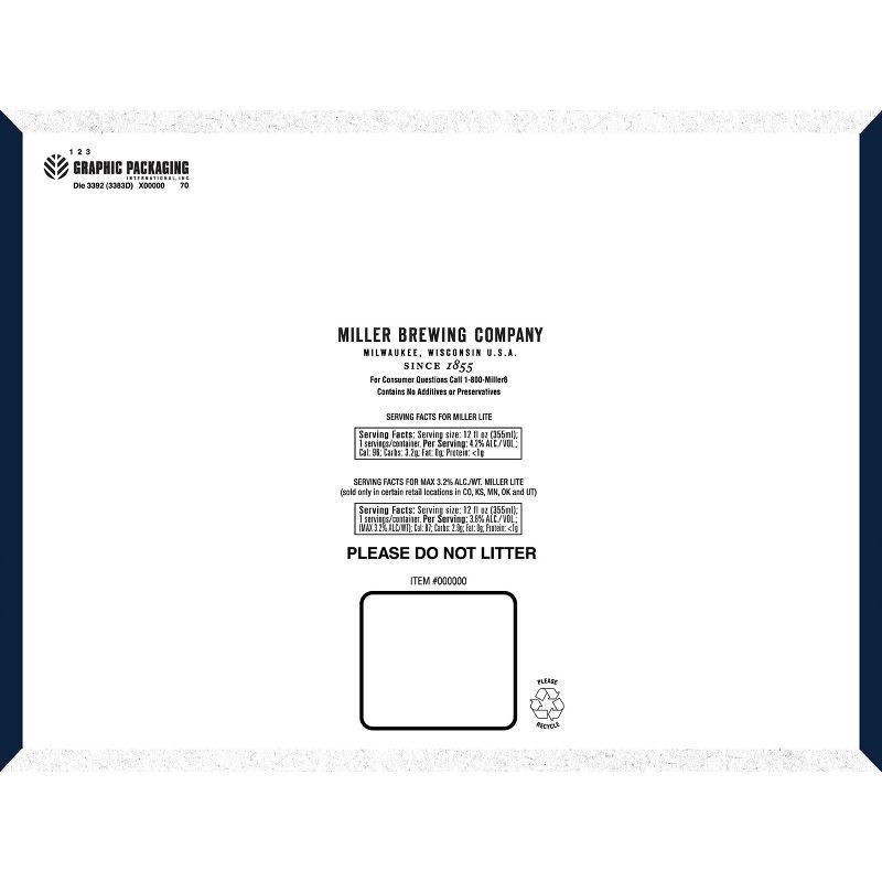 slide 9 of 9, Miller Lite Beer - 12pk/12 fl oz Bottles, 12 ct; 12 fl oz