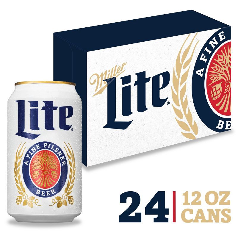 slide 1 of 7, Miller Lite Beer- 24pk/12 fl oz Cans, 24 ct; 12 fl oz
