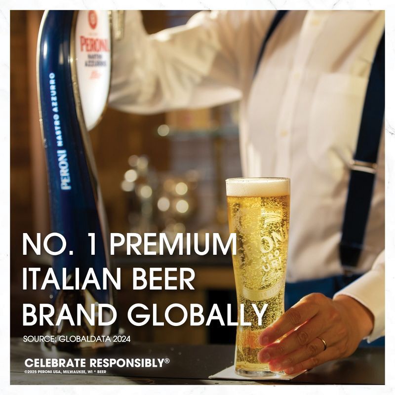 slide 4 of 7, Peroni Nastro Azzurro Lager Beer - 6pk/12 fl oz Bottles, 6 ct; 12 fl oz
